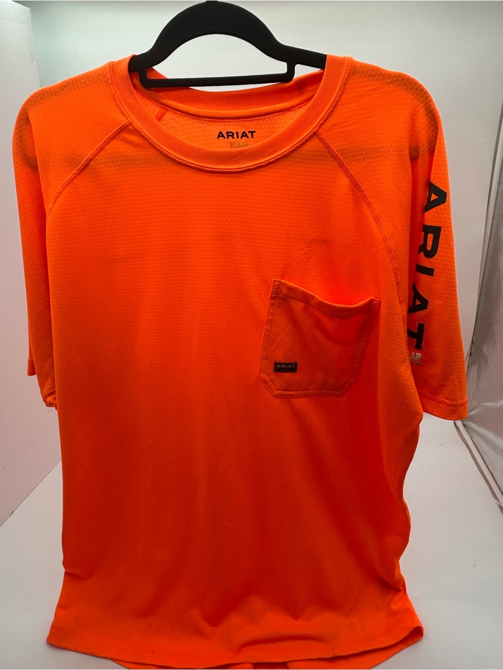 Ariat Men’s Rebar Heat Fighter High-Vis Orange Short Sleeve Pocket Tee XL Tall